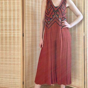 Anthropologie desert embroidered jumpsuit